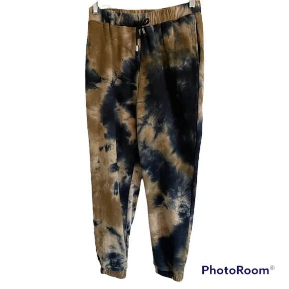 BLANKNYC Hand Dyed Bleached Pull-on Joggers Tan & Navy Sz Medium - Picture 1 of 14